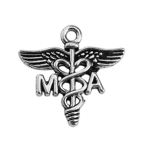 5pc MA (Medical Assistant) Caduceus Charms (0092)