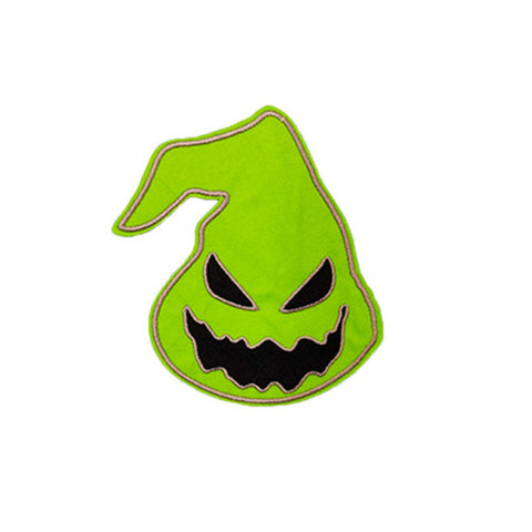 1PC Fabric Iron On Patch (With Glue Back) Green Ghost Face / B737355