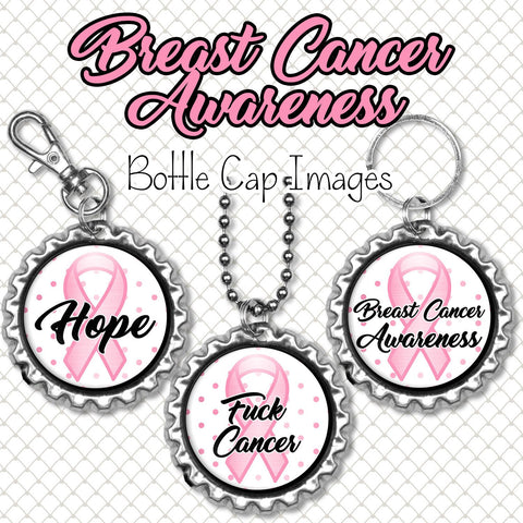 INSTANT DOWNLOAD- Breast Cancer Awareness 4x6 Digital Printable 1 Inch Circle Bottle Cap Images