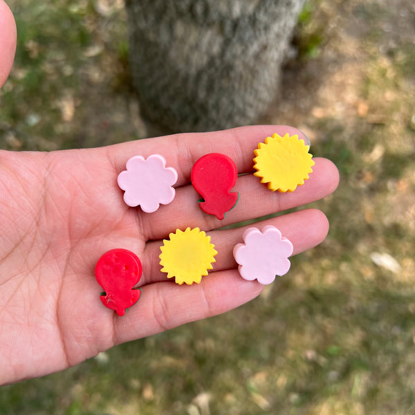 6pc Flower Resin Flat-back / Embellishments