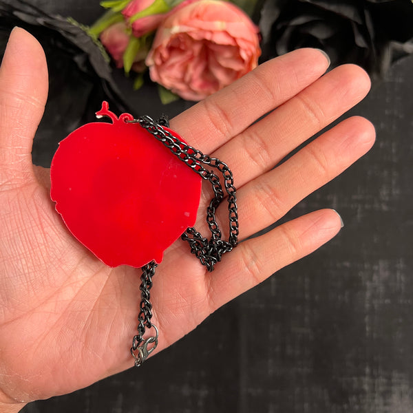 1pc Poison Apple Acrylic Pendant Necklace