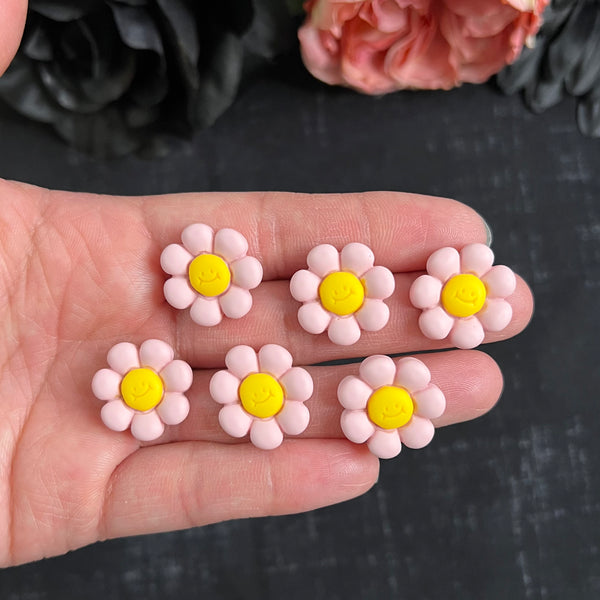 6pc Flower Resin Flat-back / Embellishments