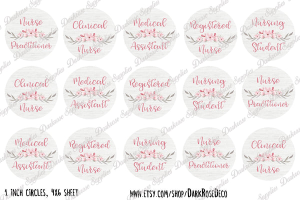 INSTANT DOWNLOAD- Medical 4x6 Digital Printable 1 Inch Circle Bottle Cap Images