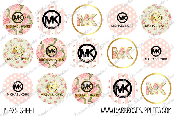 INSTANT DOWNLOAD- Designer MK-2 4x6 Digital Printable 1 Inch Circle Bottle Cap Images