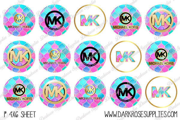 INSTANT DOWNLOAD- Designer MK-3 4x6 Digital Printable 1 Inch Circle Bottle Cap Images