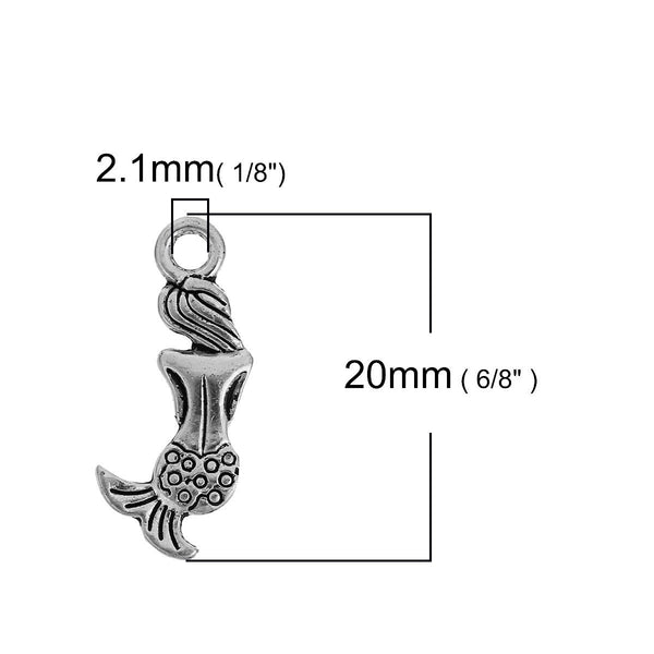 10pc Mermaid Zinc Based Alloy Charms (0061-3)