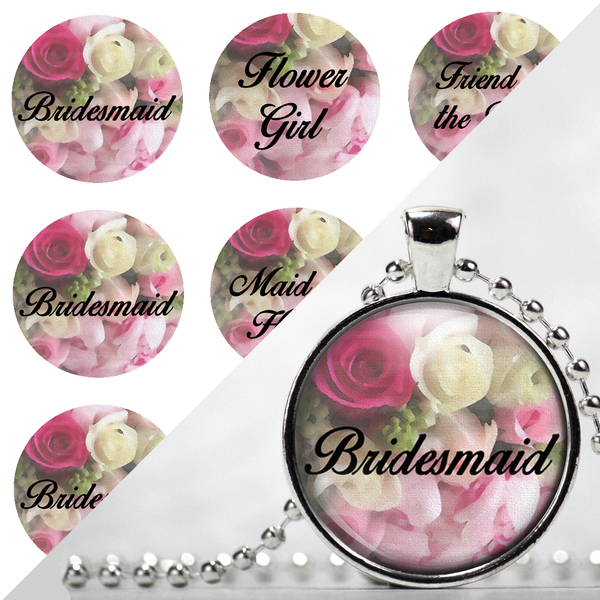 INSTANT DOWNLOAD- Wedding, Bridal Party 4x6 Digital Printable 1 Inch Circle Bottle Cap Images