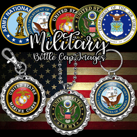 INSTANT DOWNLOAD- Military 4x6 Digital Printable 1 Inch Circle Bottle Cap Images