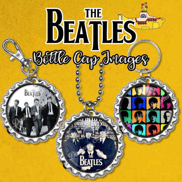 INSTANT DOWNLOAD- The Beatles 4x6 Digital Printable 1 Inch Circle Bottle Cap Images