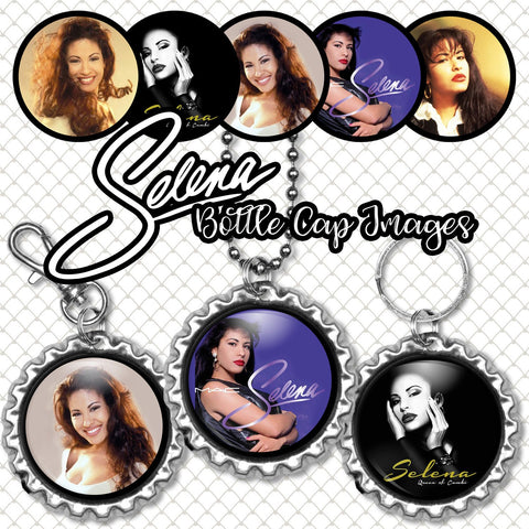 INSTANT DOWNLOAD- Selena 4x6 Digital Printable 1 Inch Circle Bottle Cap Images