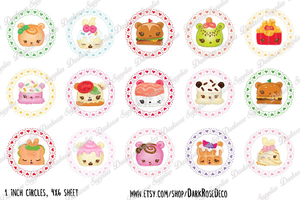 INSTANT DOWNLOAD- Num Noms 4x6 Digital Printable 1 Inch Circle Bottle Cap Images