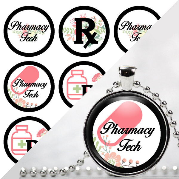 INSTANT DOWNLOAD- Pharmacy Tech, Medical 4x6 Digital Printable 1 Inch Circle Bottle Cap Images